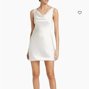 Norma Kamali Maria Satin Cowl Neck Minidress Size Medium